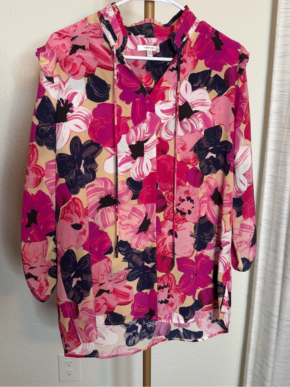 Tyler Boe Floral Silk Blouse Too